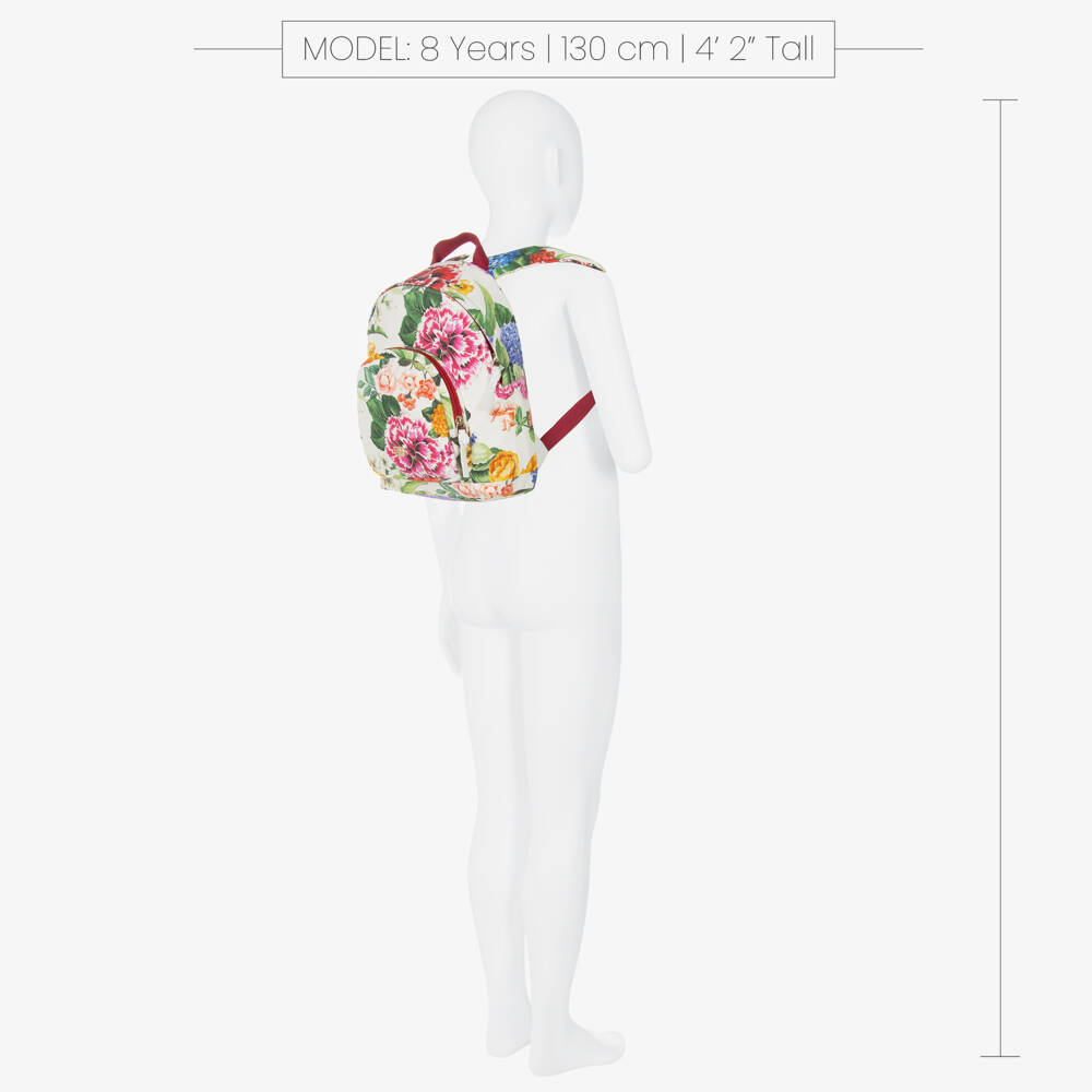 Dolce & Gabbana-Girls Pink Floral Canvas Backpack | Childrensalon Outlet