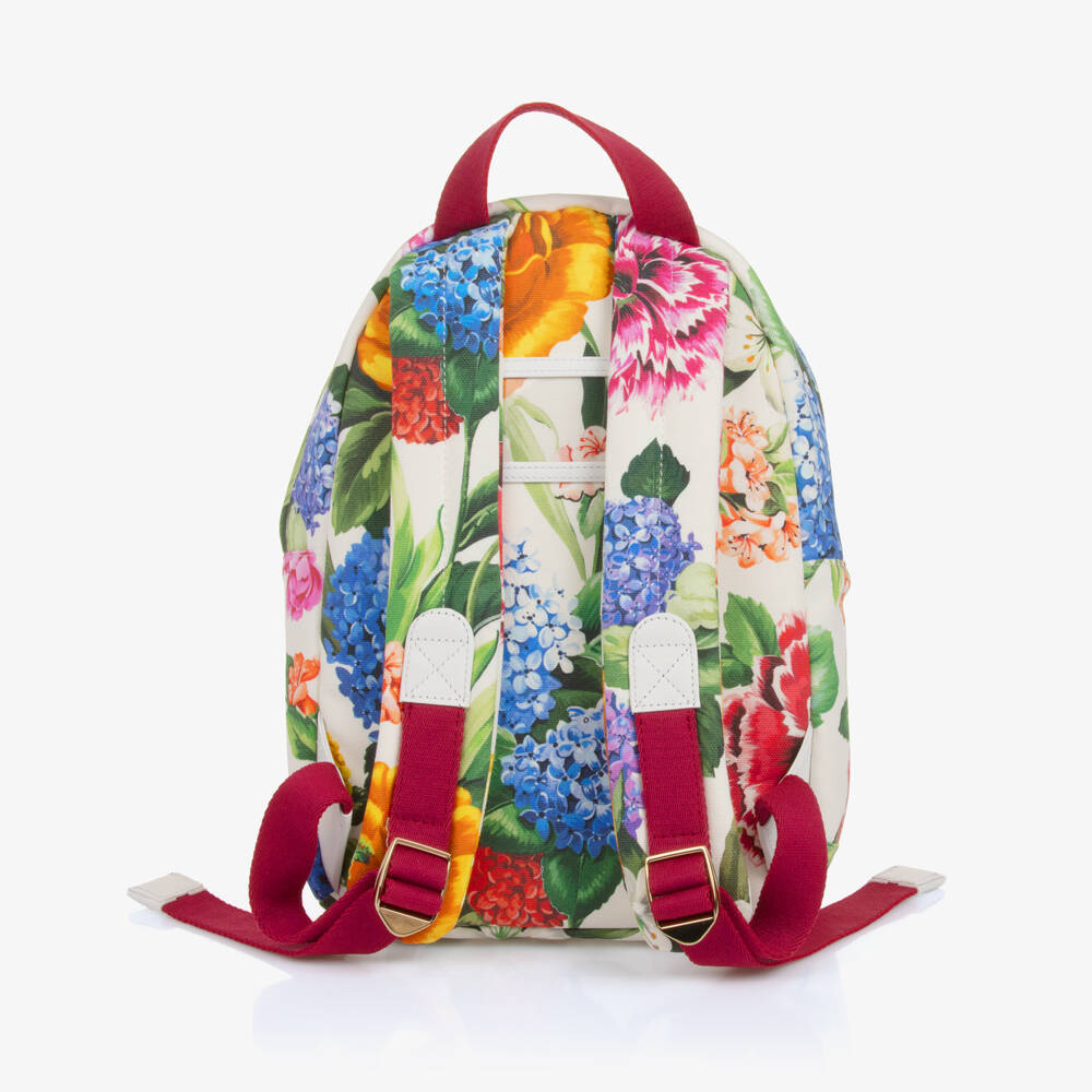 Dolce & Gabbana-Girls Pink Floral Canvas Backpack | Childrensalon Outlet