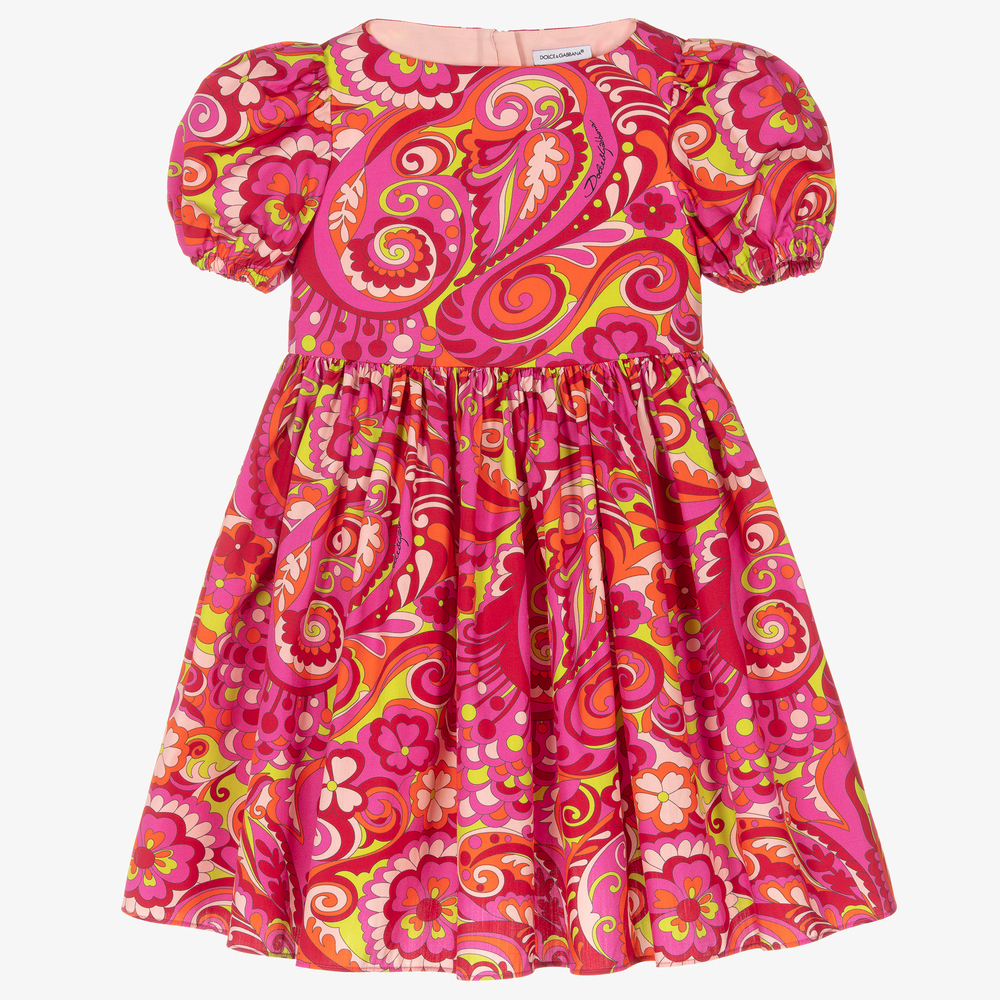 Dolce & Gabbana - Girls Pink Floral Dress | Childrensalon