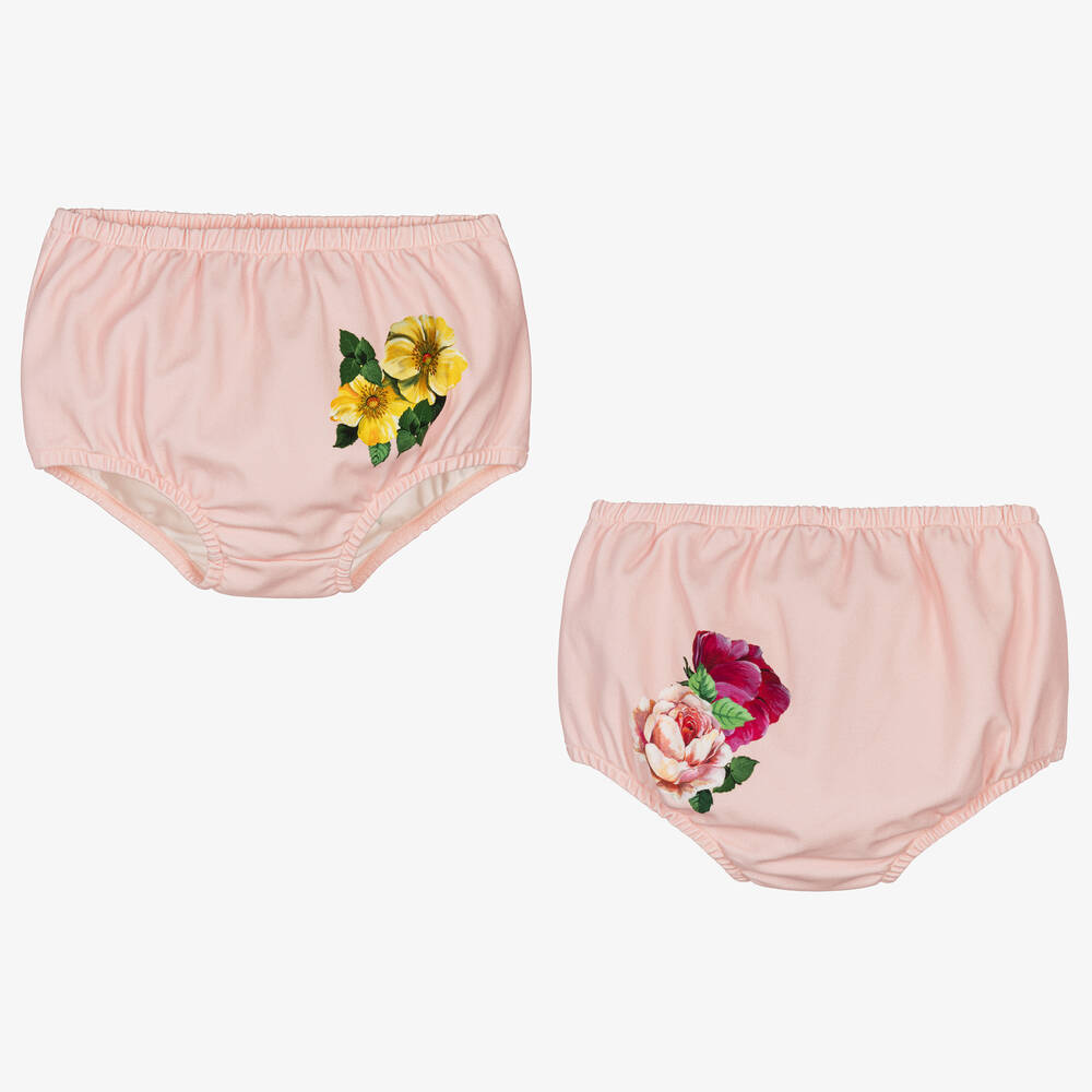 Dolce & Gabbana-Розовое платье из джерси с цветами для девочек | Childrensalon Outlet