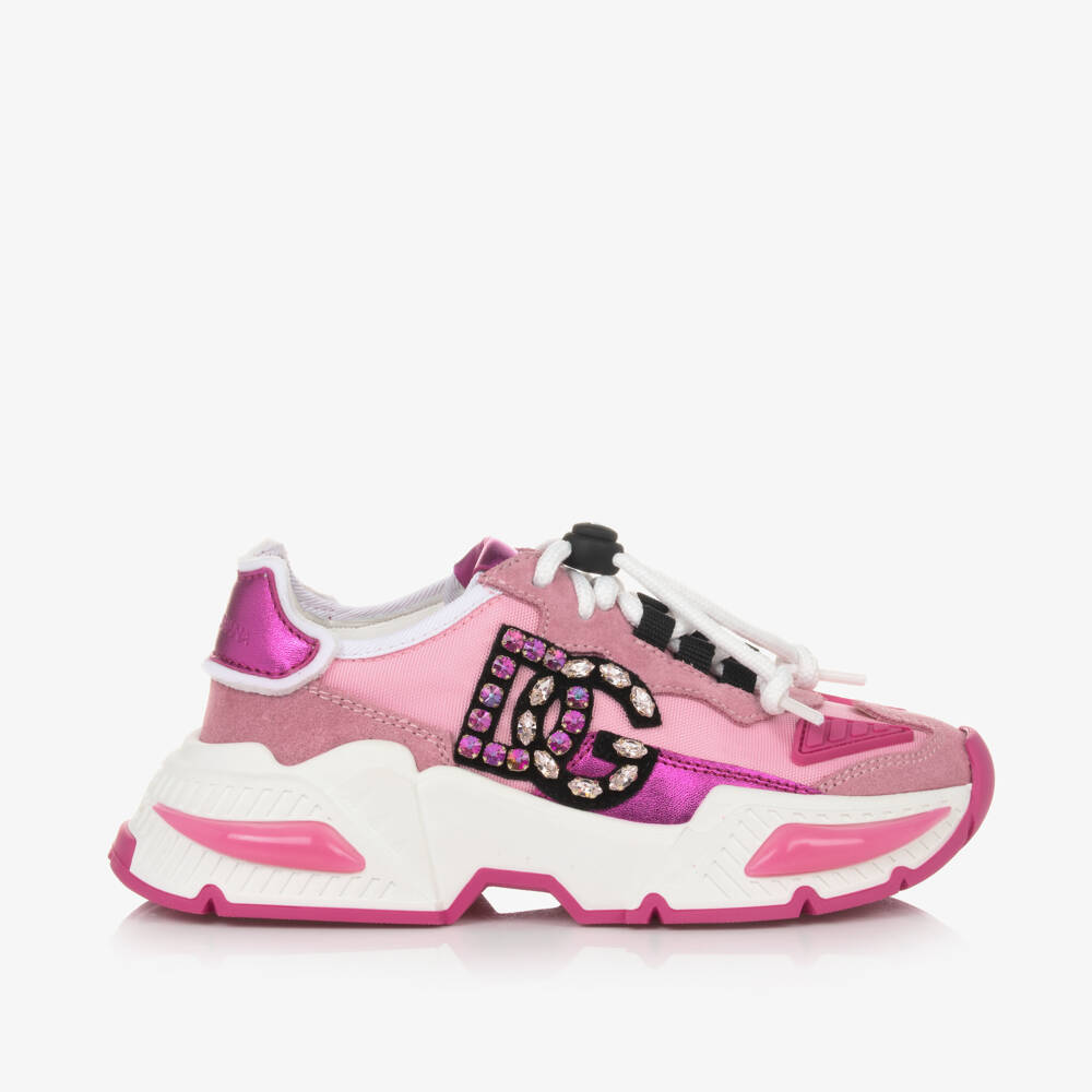 Dolce & Gabbana-Girls Pink Glamour Trainers | Childrensalon Outlet