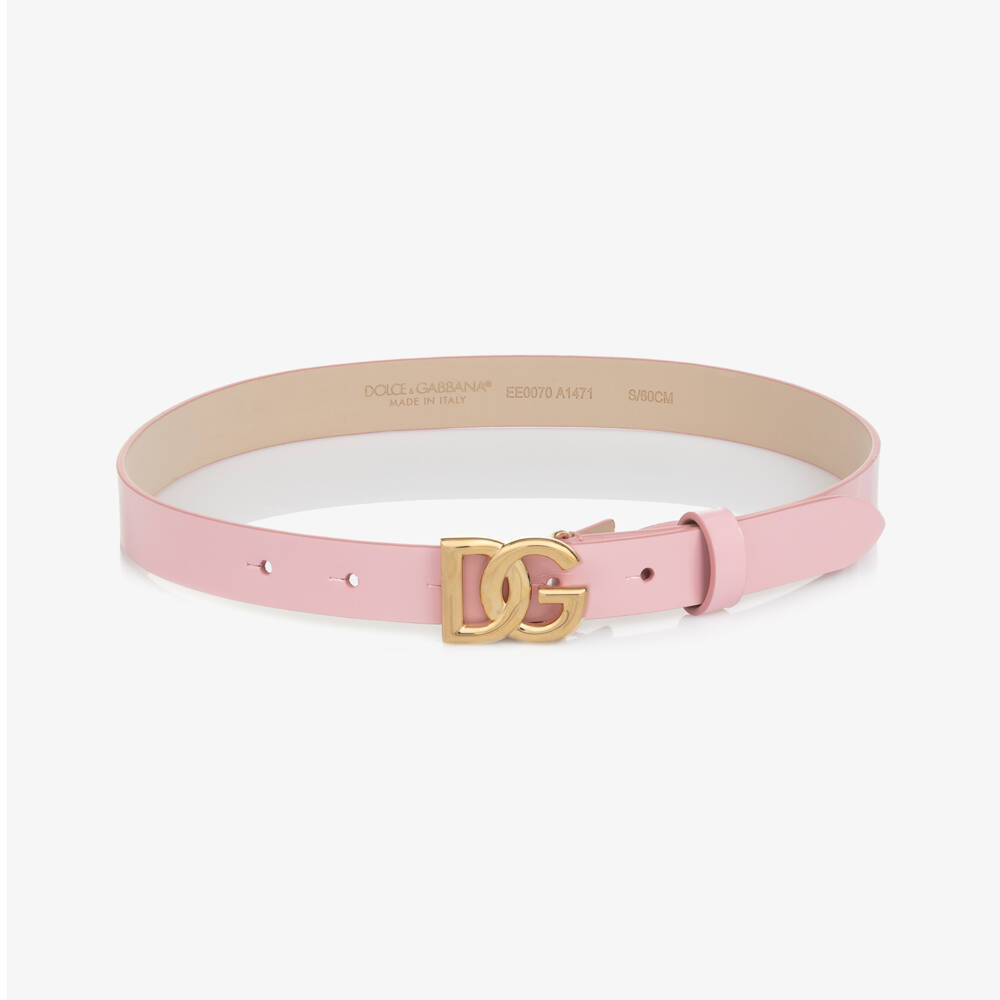 Dolce & Gabbana-Ремень из глянцевой розовой кожи для девочек | Childrensalon Outlet