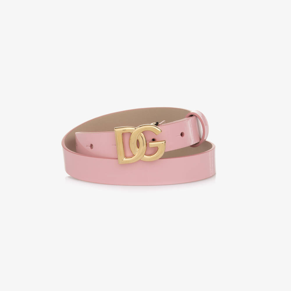 Dolce & Gabbana-Ремень из глянцевой розовой кожи для девочек | Childrensalon Outlet