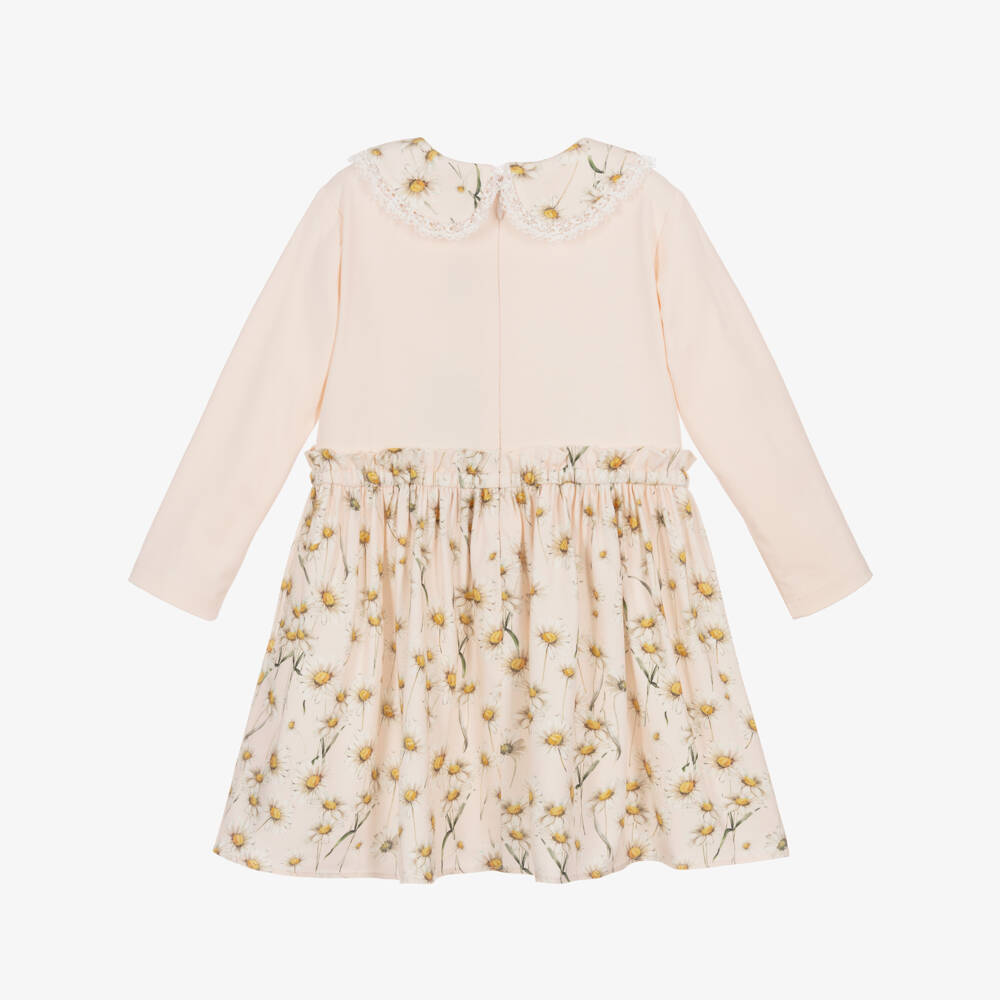 Dolce & Gabbana-Girls Pink Jersey & Twill Flower Print Dress | Childrensalon Outlet