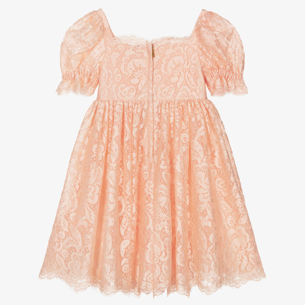 Dolce & Gabbana-Girls Pink Lace Dress | Childrensalon Outlet