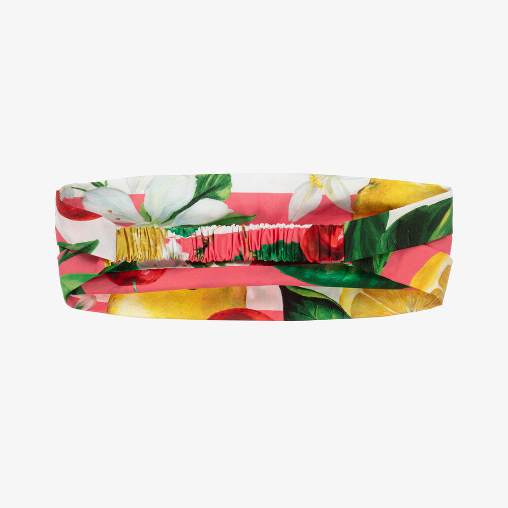 ラウンド  & Lemon Pink Girls - Gabbana & Dolce Cherry Headband Print ヘアアクセサリー
