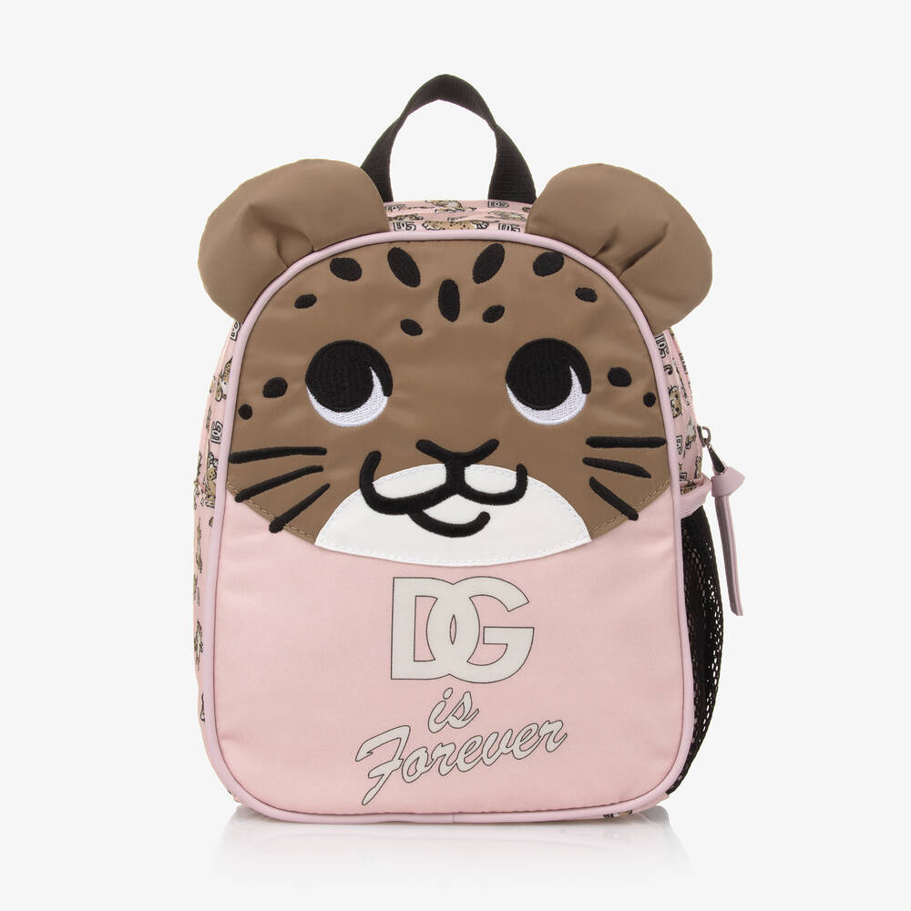 Dolce & Gabbana-Girls Pink Leopard DG Mini Backpack (22cm) | Childrensalon Outlet