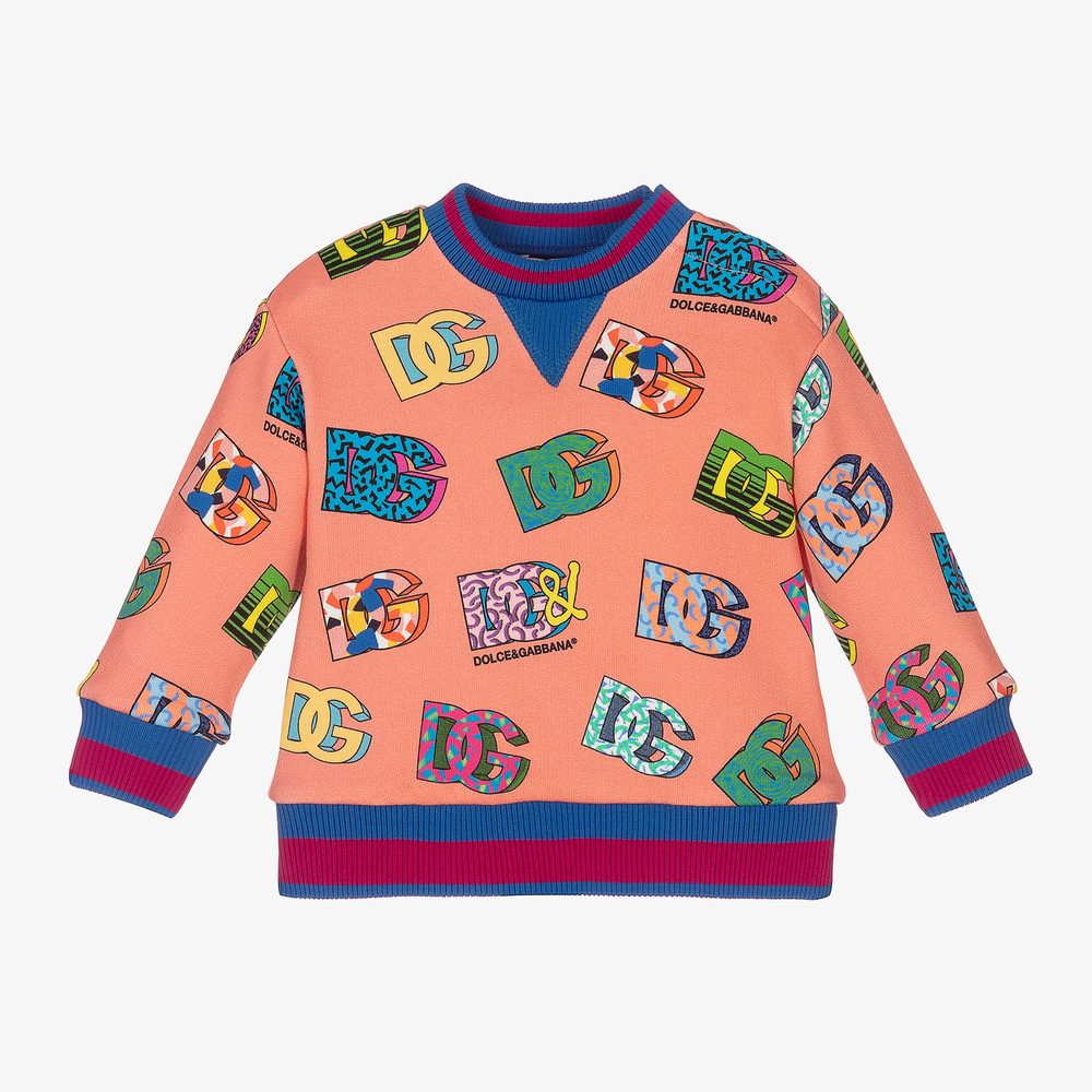 Dolce & Gabbana - Girls Pink Logo Sweatshirt  | Childrensalon