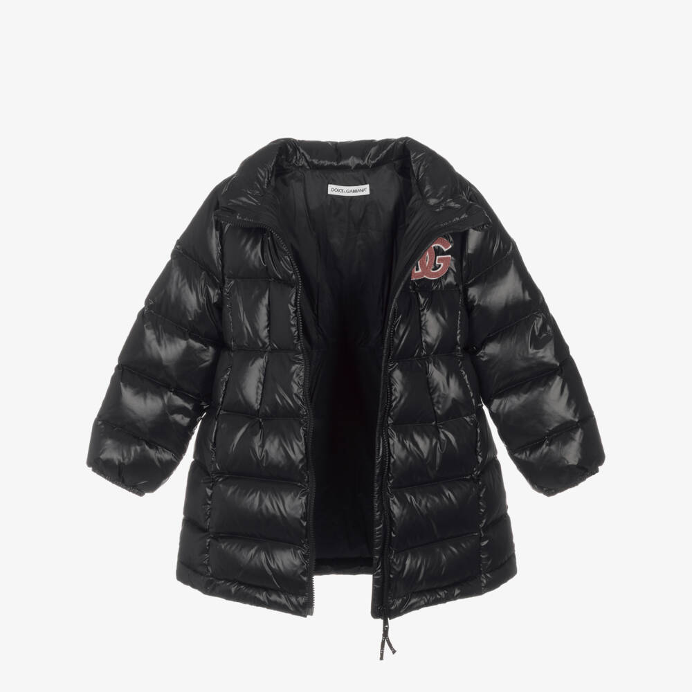 Dolce & Gabbana-Girls Pink Long Puffer Coat | Childrensalon Outlet