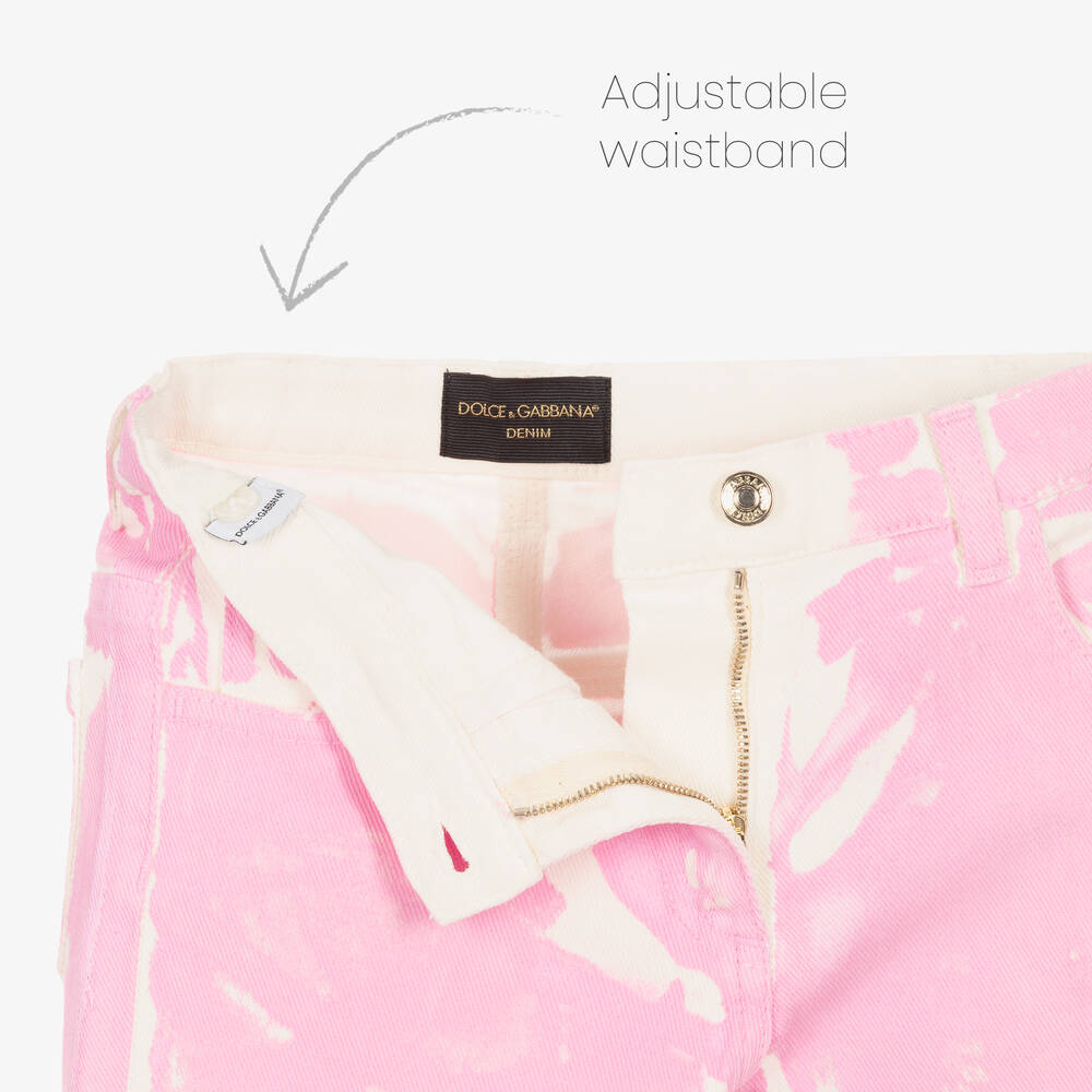Dolce & Gabbana-Розовые джинсы с эффектом краски | Childrensalon Outlet