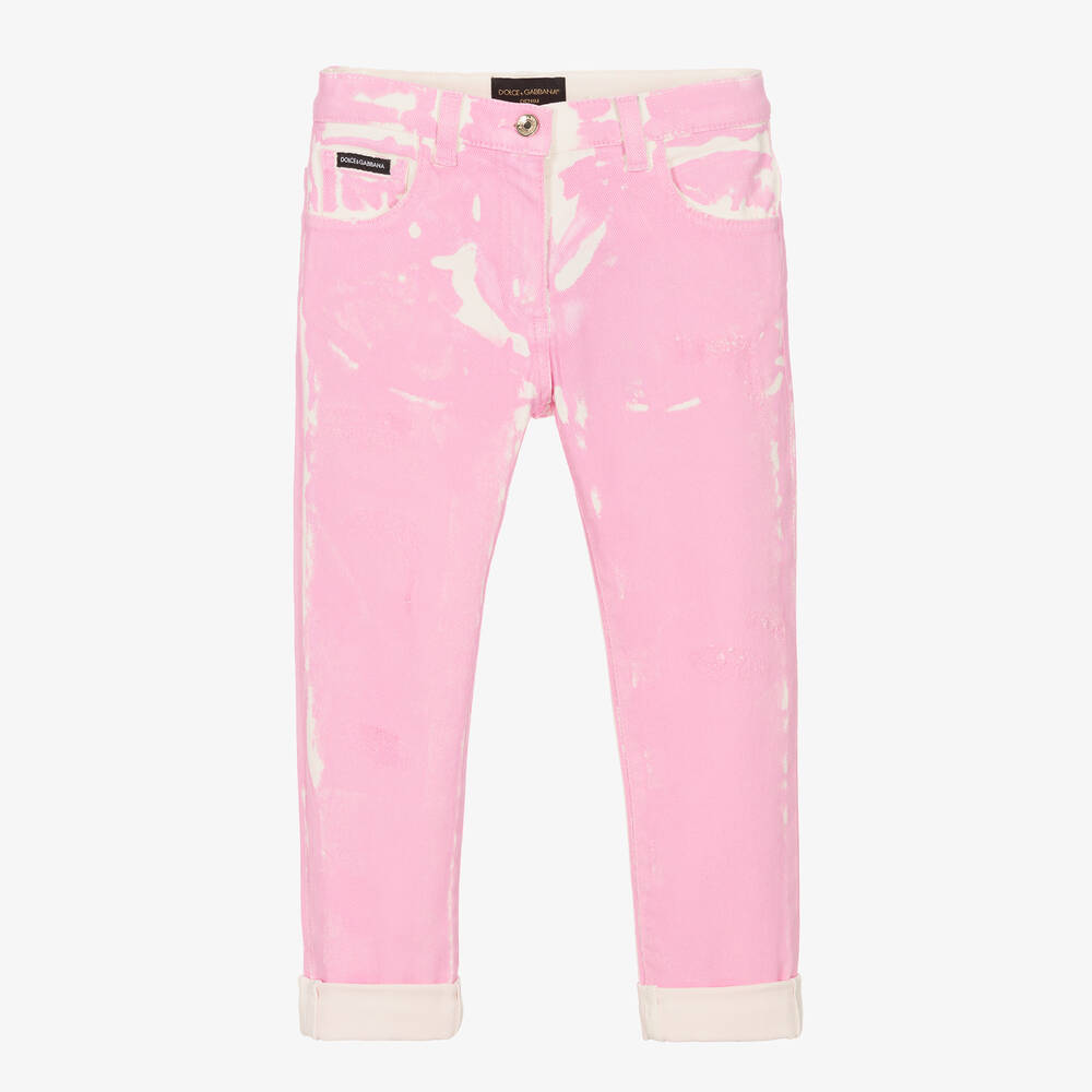 Dolce & Gabbana - Rosa Denim-Jeans mit Farbeffekt  | Childrensalon