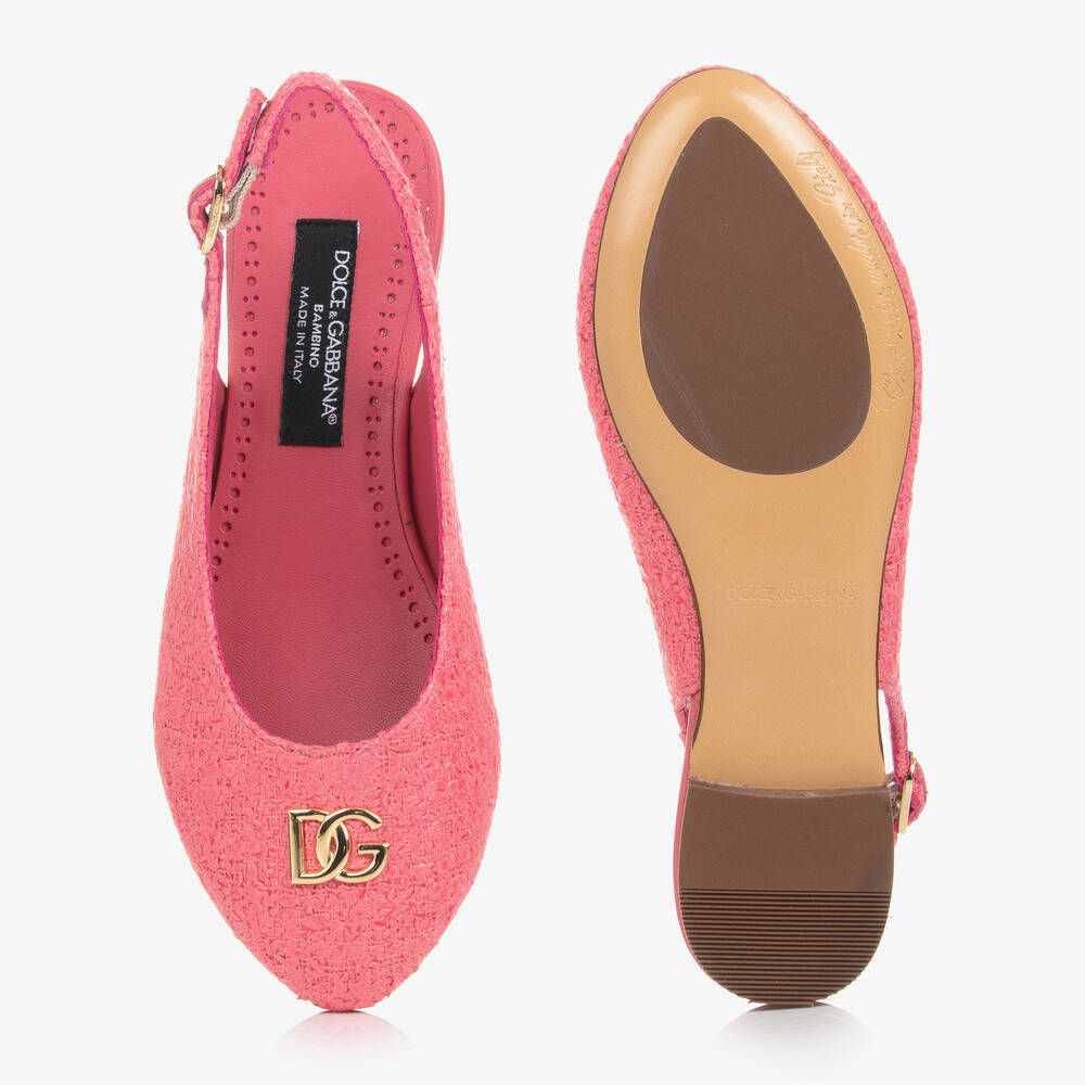 دولتشي آند غابانا-بمب باليرينا تويد لون زهري للبنات | Childrensalon Outlet