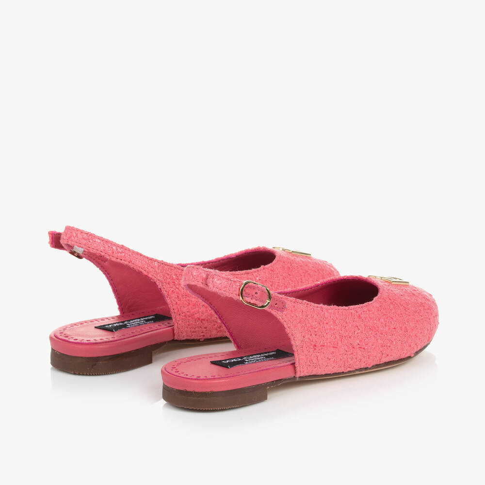 دولتشي آند غابانا-بمب باليرينا تويد لون زهري للبنات | Childrensalon Outlet