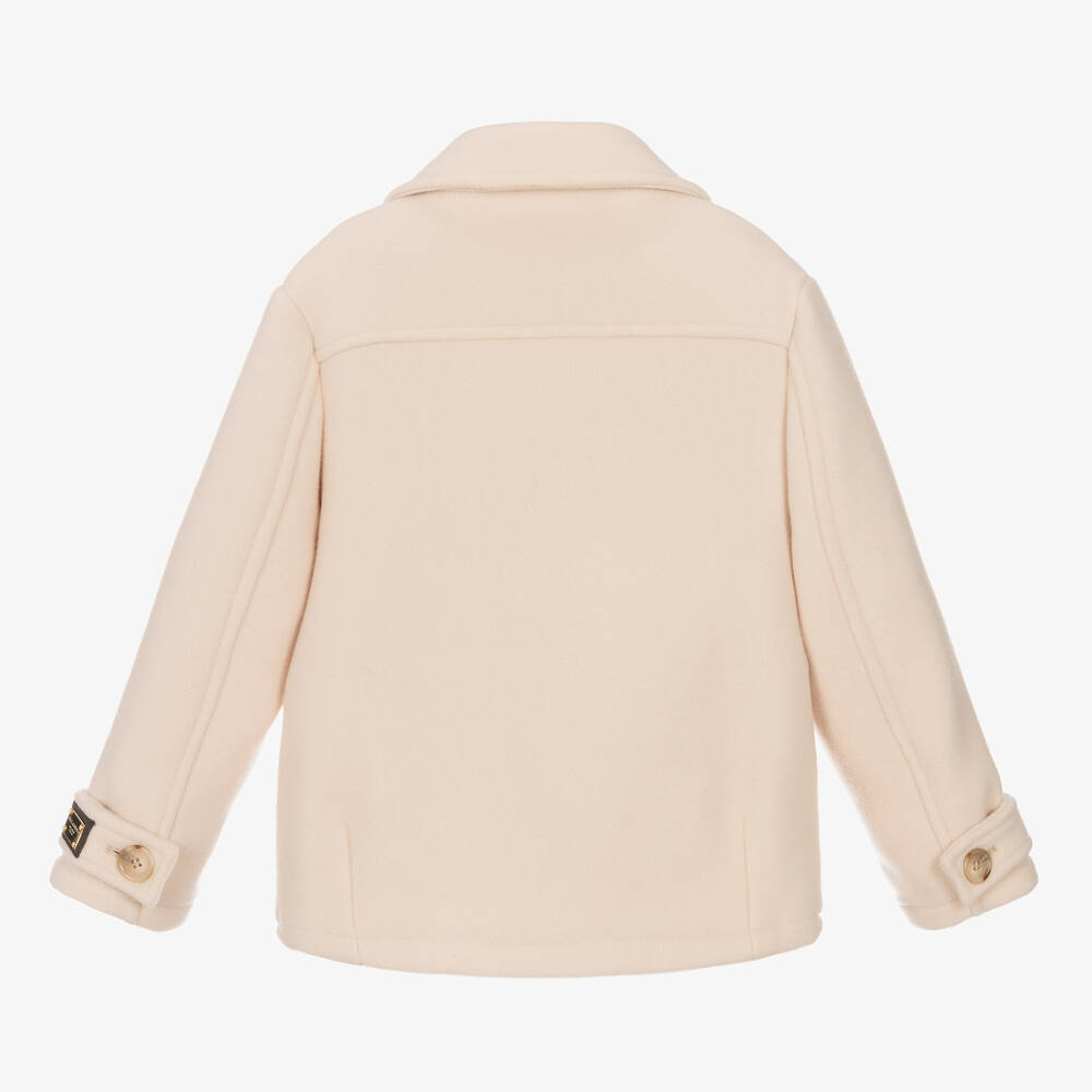 Dolce & Gabbana-Girls Pink Wool Double-Breasted Jacket | Childrensalon Outlet