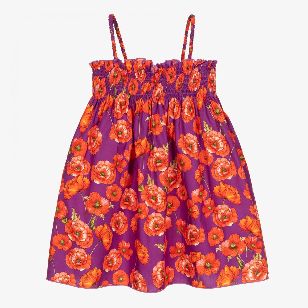 Dolce & Gabbana - Girls Poppy Print Dress  | Childrensalon