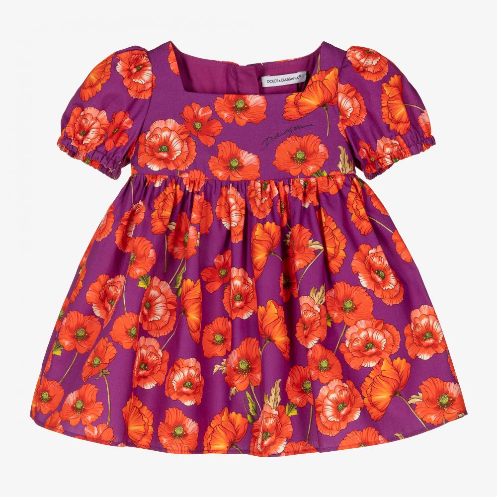 Dolce & Gabbana - Girls Poppy Print Dress Set | Childrensalon