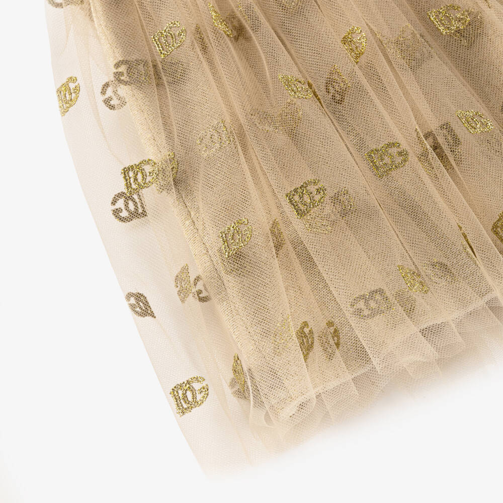 Dolce & Gabbana-Золотая праздничная юбка для девочек | Childrensalon Outlet