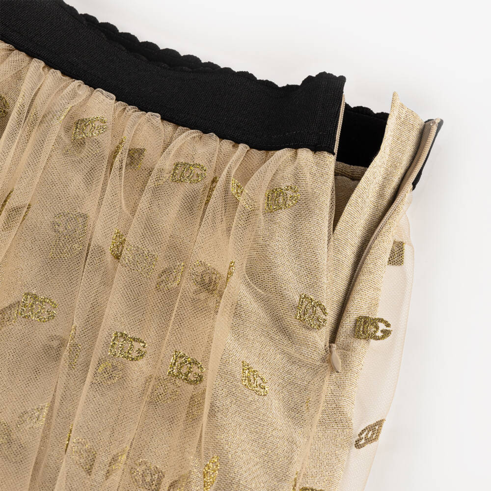 Dolce & Gabbana-Золотая праздничная юбка для девочек | Childrensalon Outlet