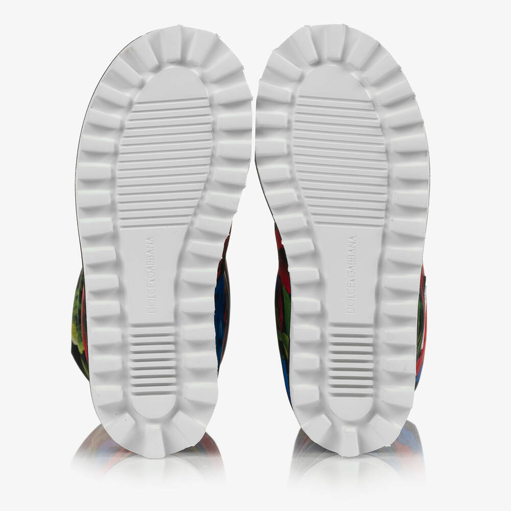 Dolce & Gabbana-Girls Red & Blue Floral Boots | Childrensalon Outlet