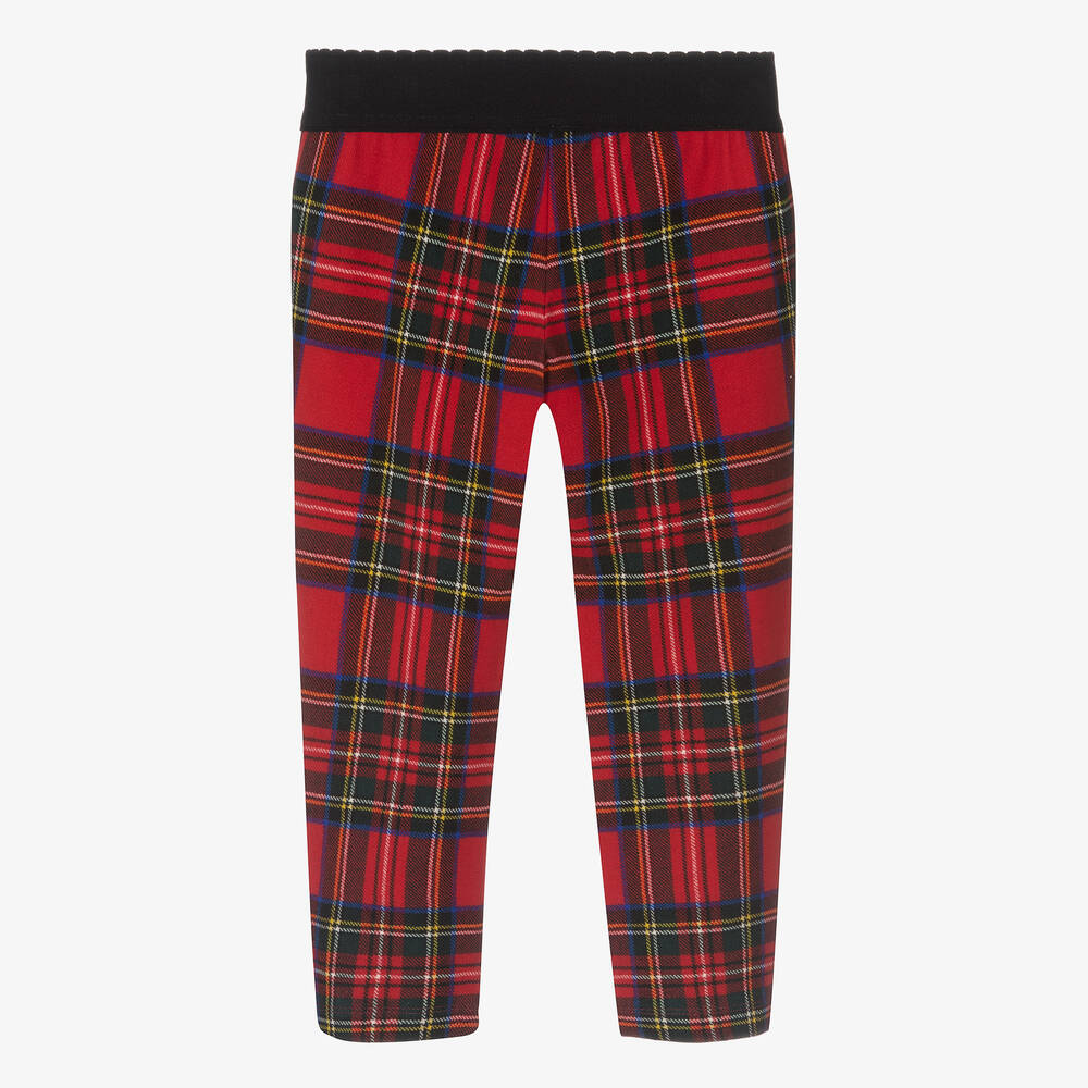 Girls check leggings sales
