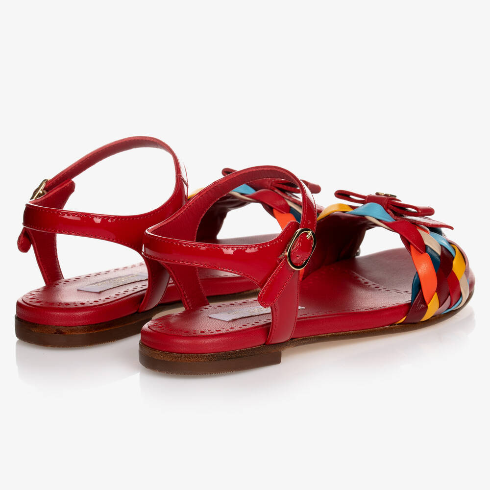 Dolce & Gabbana-Girls Red Leather Sandals | Childrensalon Outlet