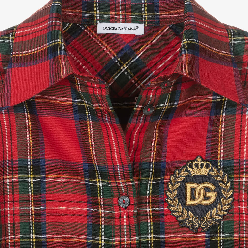 Dolce & Gabbana - Girls Red Tartan Check Blouse