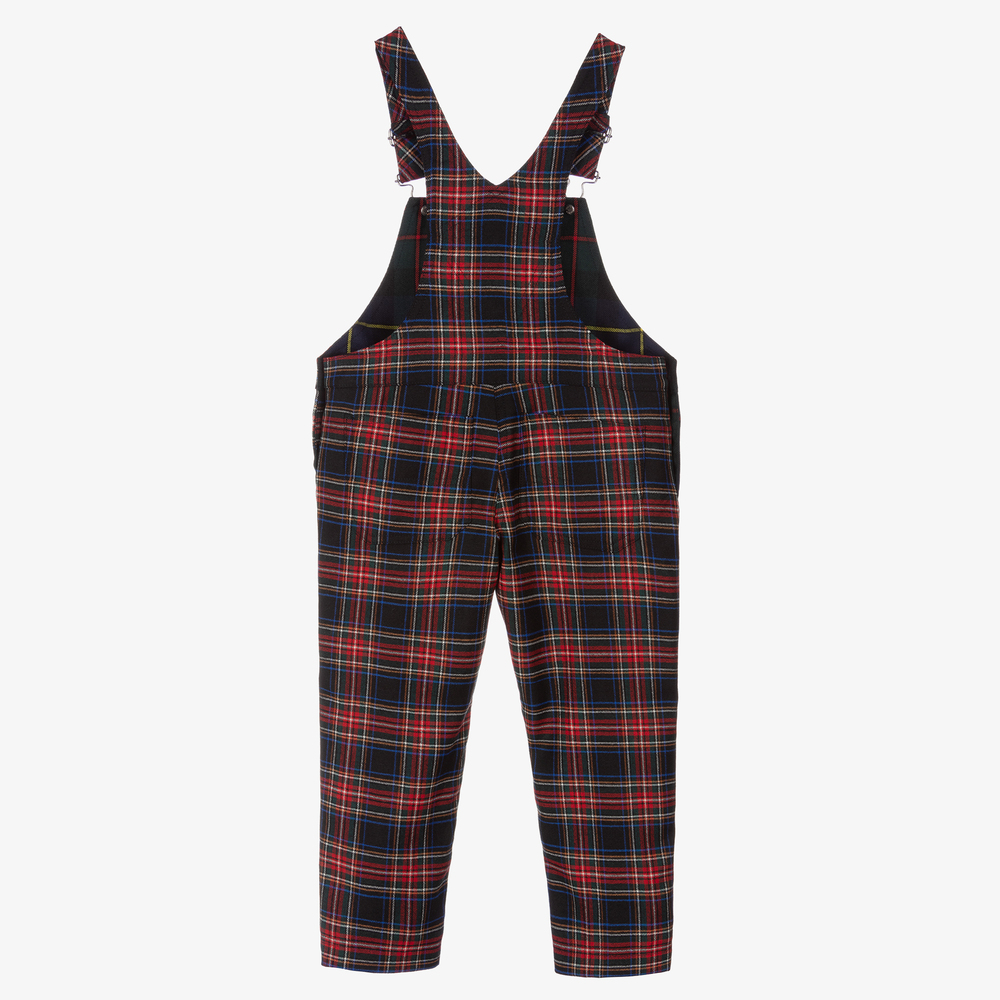 Dolce & Gabbana Girls Red Tartan Dungarees Childrensalon Outlet