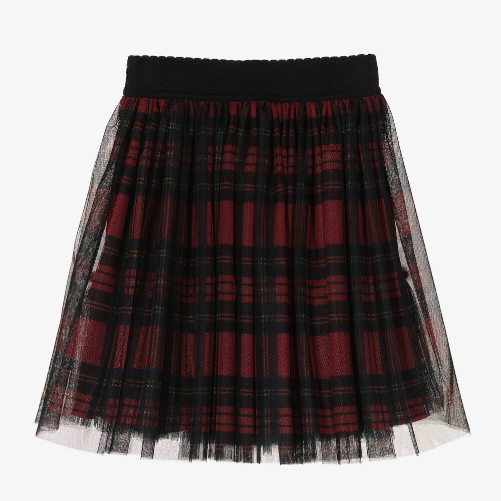 Dolce & Gabbana-Красная юбка из тюля в шотландскую клетку для девочек | Childrensalon Outlet