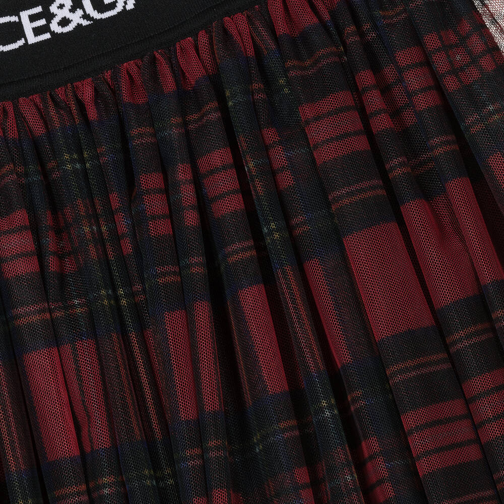 Dolce & Gabbana-Красная юбка из тюля в шотландскую клетку для девочек | Childrensalon Outlet