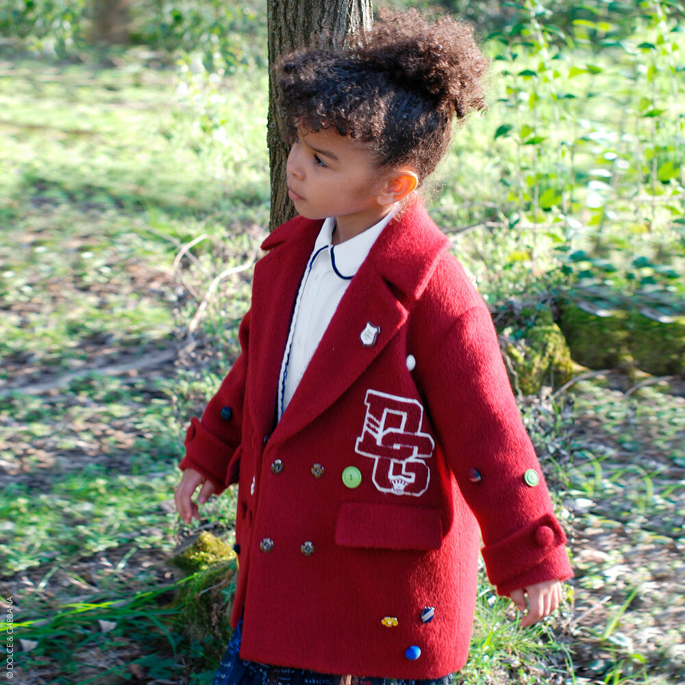Girls red wool coat store