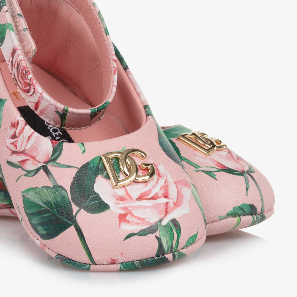 Dolce & Gabbana-Girls Rose Garden Leather Walkers | Childrensalon Outlet
