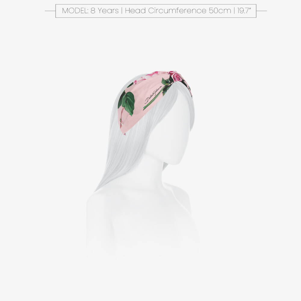 Dolce & Gabbana-Girls Rose-Patterned Cotton Hairband | Childrensalon Outlet