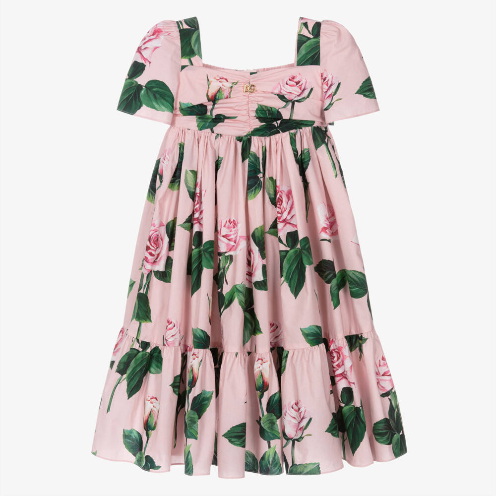 Dolce & Gabbana-Girls Rosy Cotton Dream Dress | Childrensalon Outlet