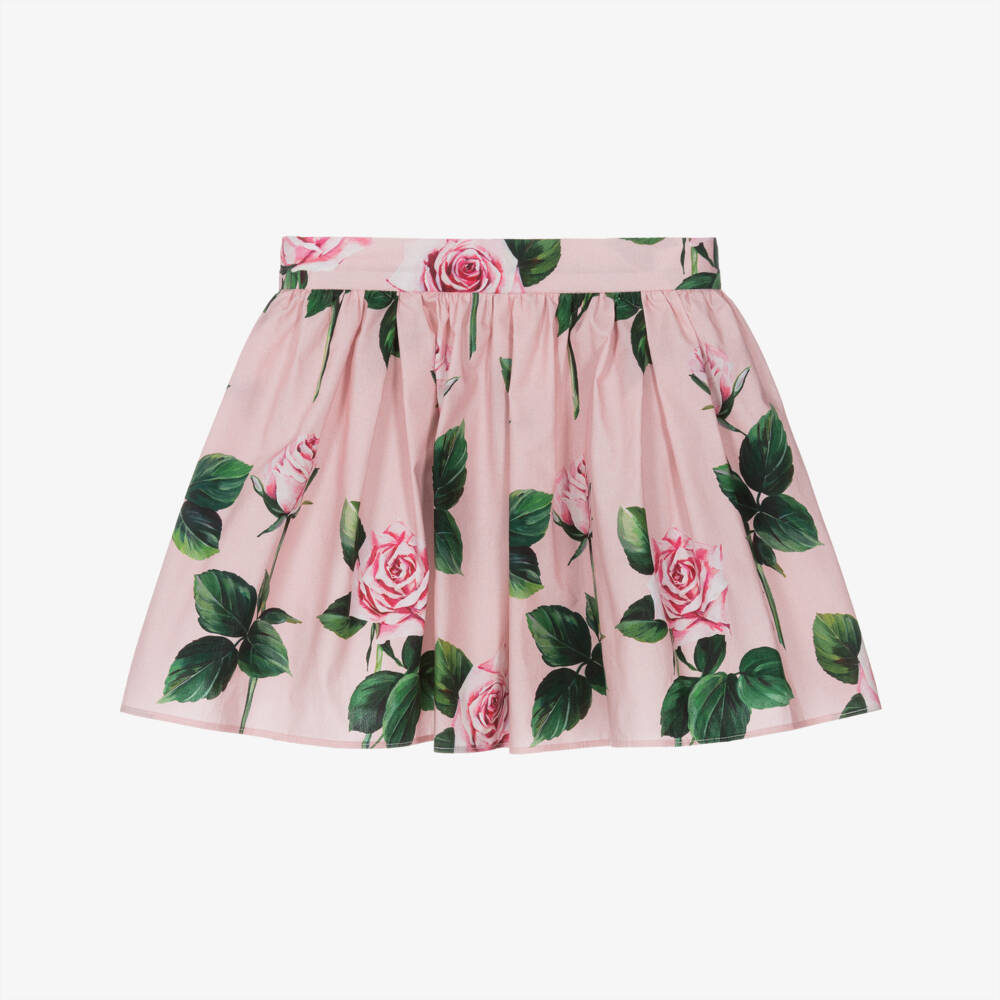 Dolce & Gabbana-Розовая хлопковая юбка для девочек | Childrensalon Outlet
