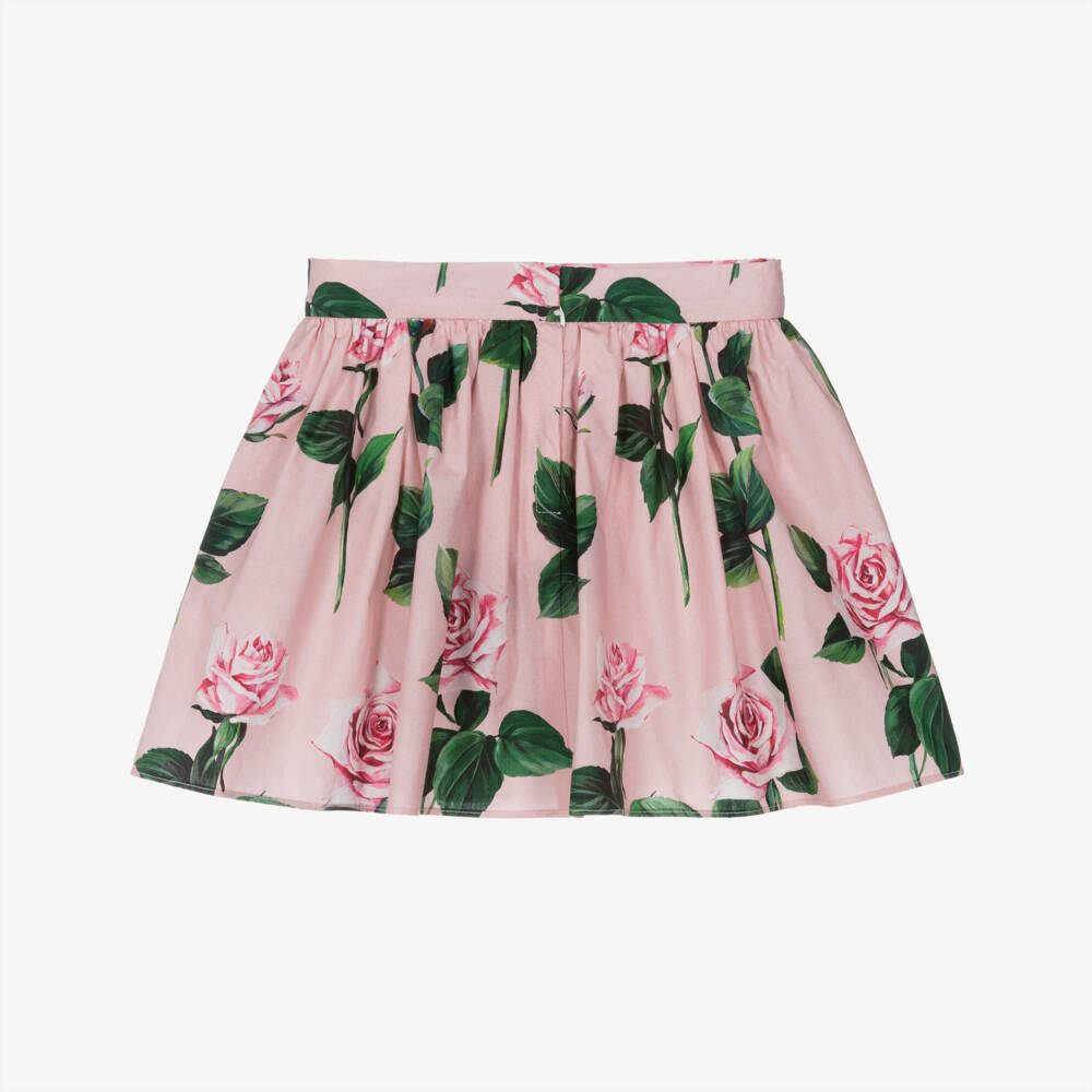 Dolce & Gabbana-Girls' Rosy Cotton Skirt Delight | Childrensalon Outlet