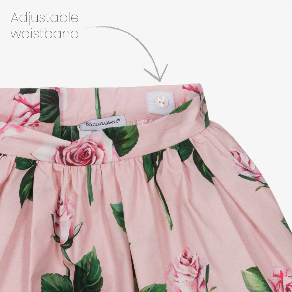 Dolce & Gabbana-Girls' Rosy Cotton Skirt Delight | Childrensalon Outlet