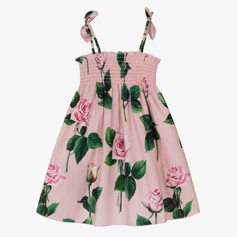 Dolce & Gabbana-Girls Rosy Poplin Sundress | Childrensalon Outlet