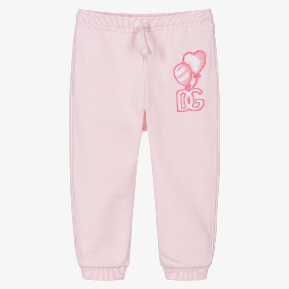 Dolce & Gabbana-Мягкие хлопковые брюки розового цвета для девочек | Childrensalon Outlet