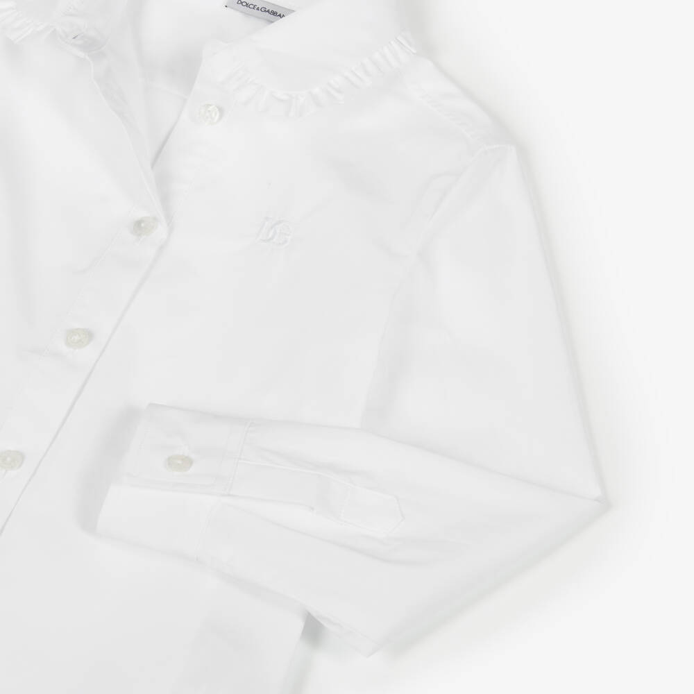 Dolce & Gabbana-Girls Ruffled Collar Top | Childrensalon Outlet