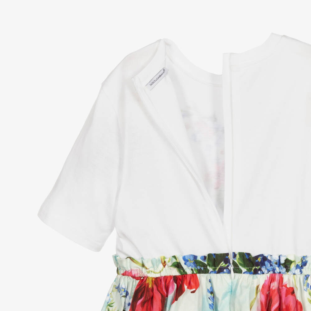 Dolce & Gabbana-Girls Scarlet Floral Playsuit Delight | Childrensalon Outlet