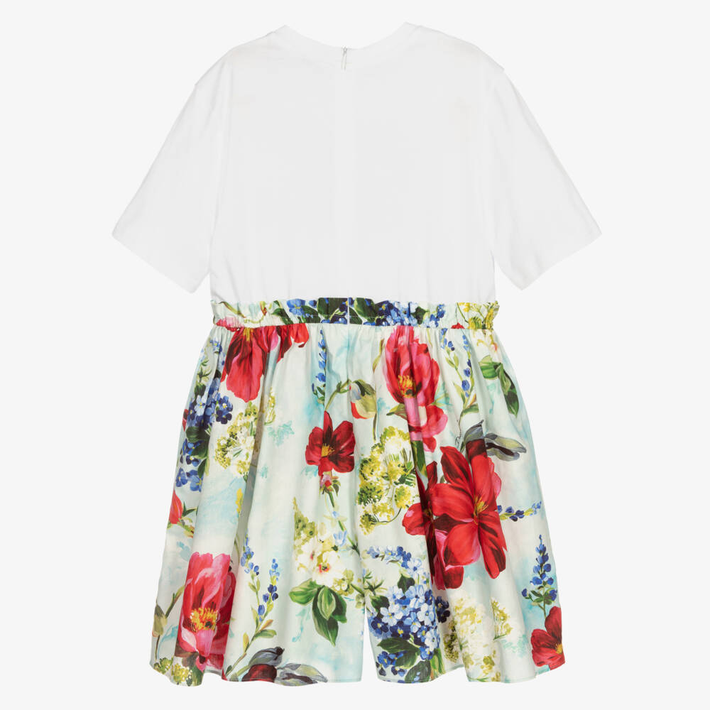 Dolce & Gabbana-Girls Scarlet Floral Playsuit Delight | Childrensalon Outlet