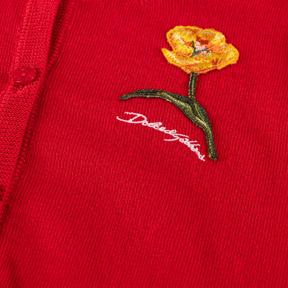 Dolce & Gabbana-Girls Scarlet Wool Floral Cardigan | Childrensalon Outlet