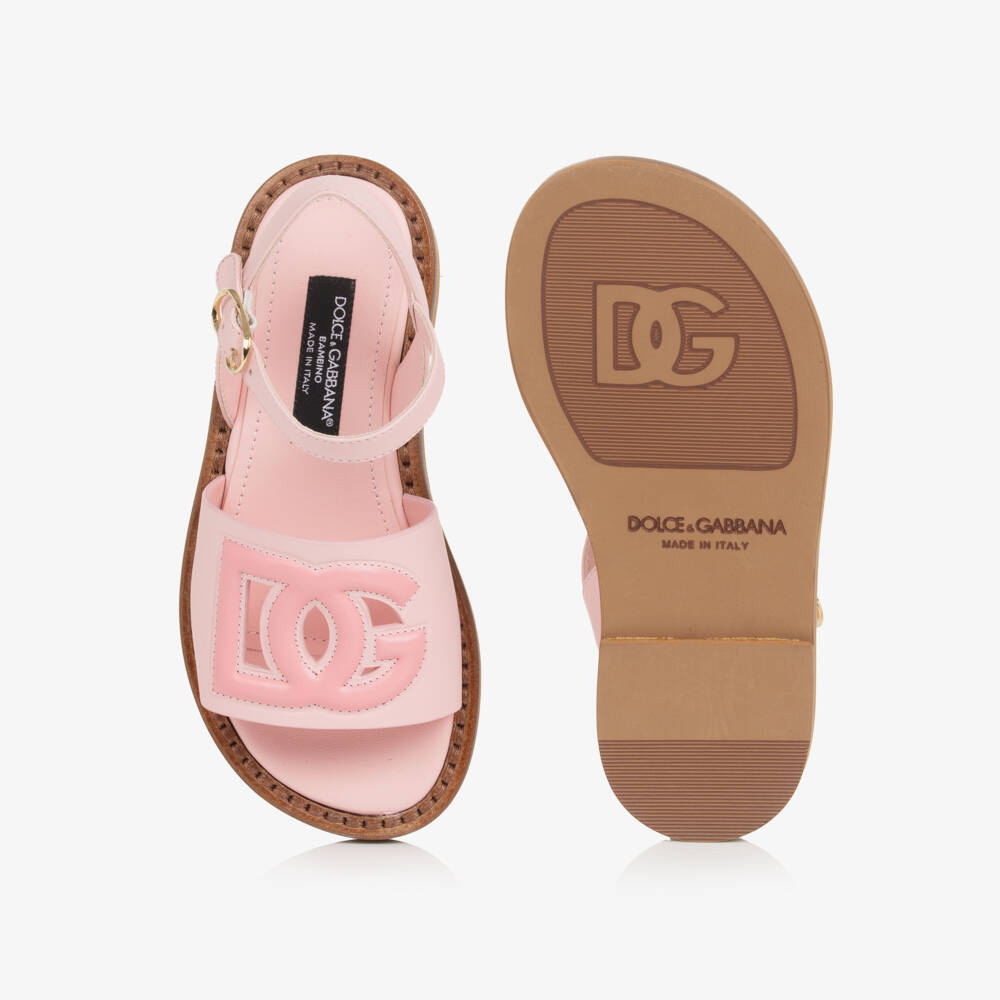 Dolce & Gabbana-Girls Shimmering Gold Leather Sandals | Childrensalon Outlet
