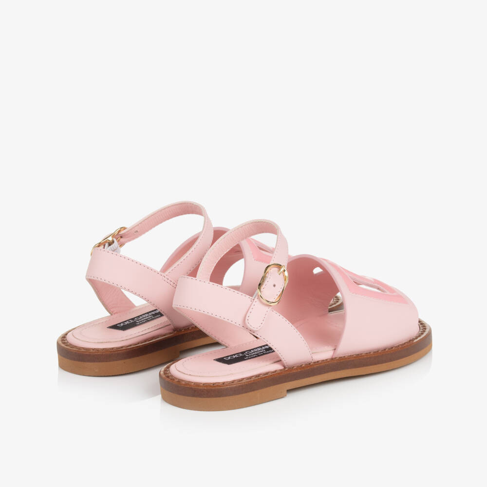 Dolce & Gabbana-Girls Shimmering Gold Leather Sandals | Childrensalon Outlet