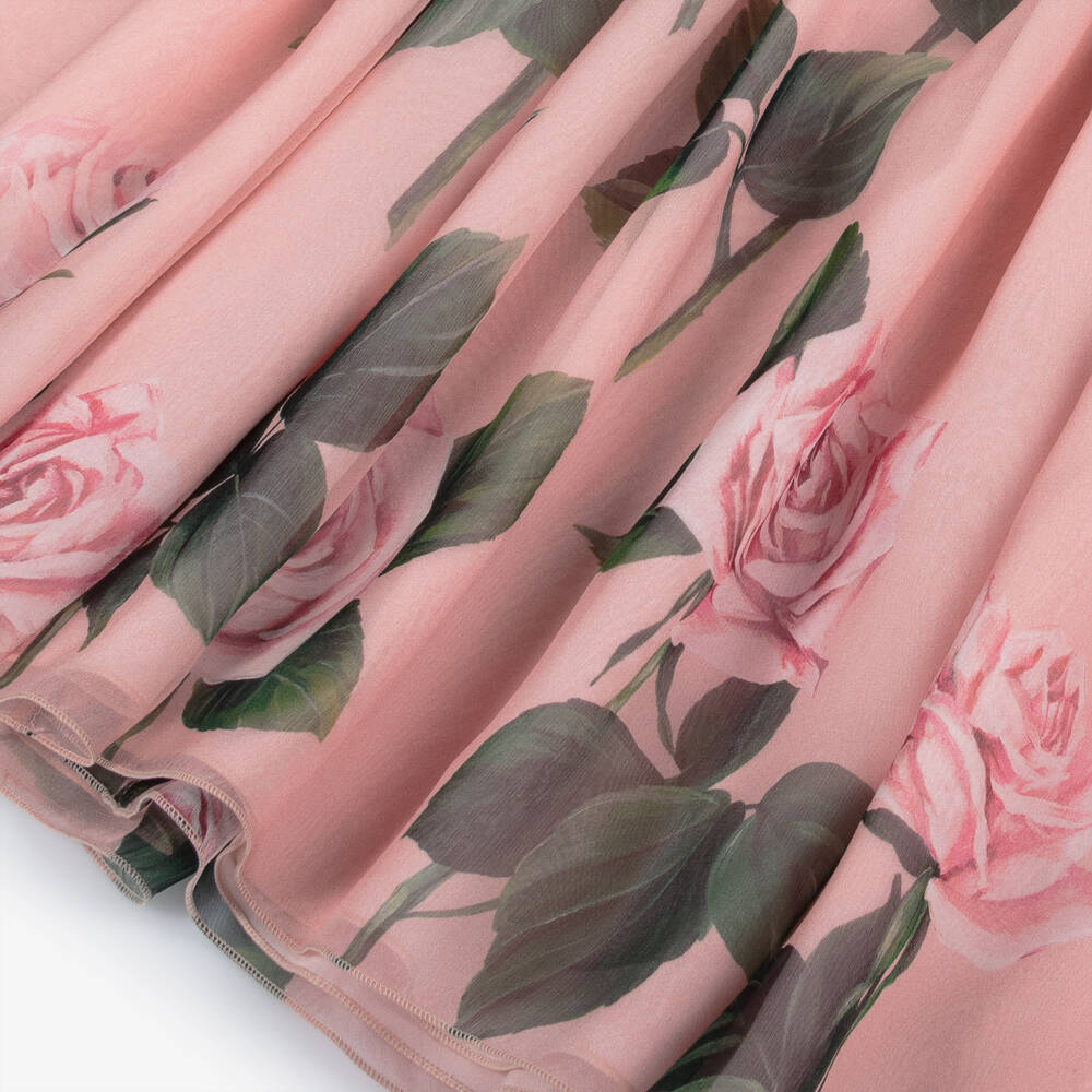 Dolce & Gabbana-Girls Silk Blossom Pink Trousers | Childrensalon Outlet