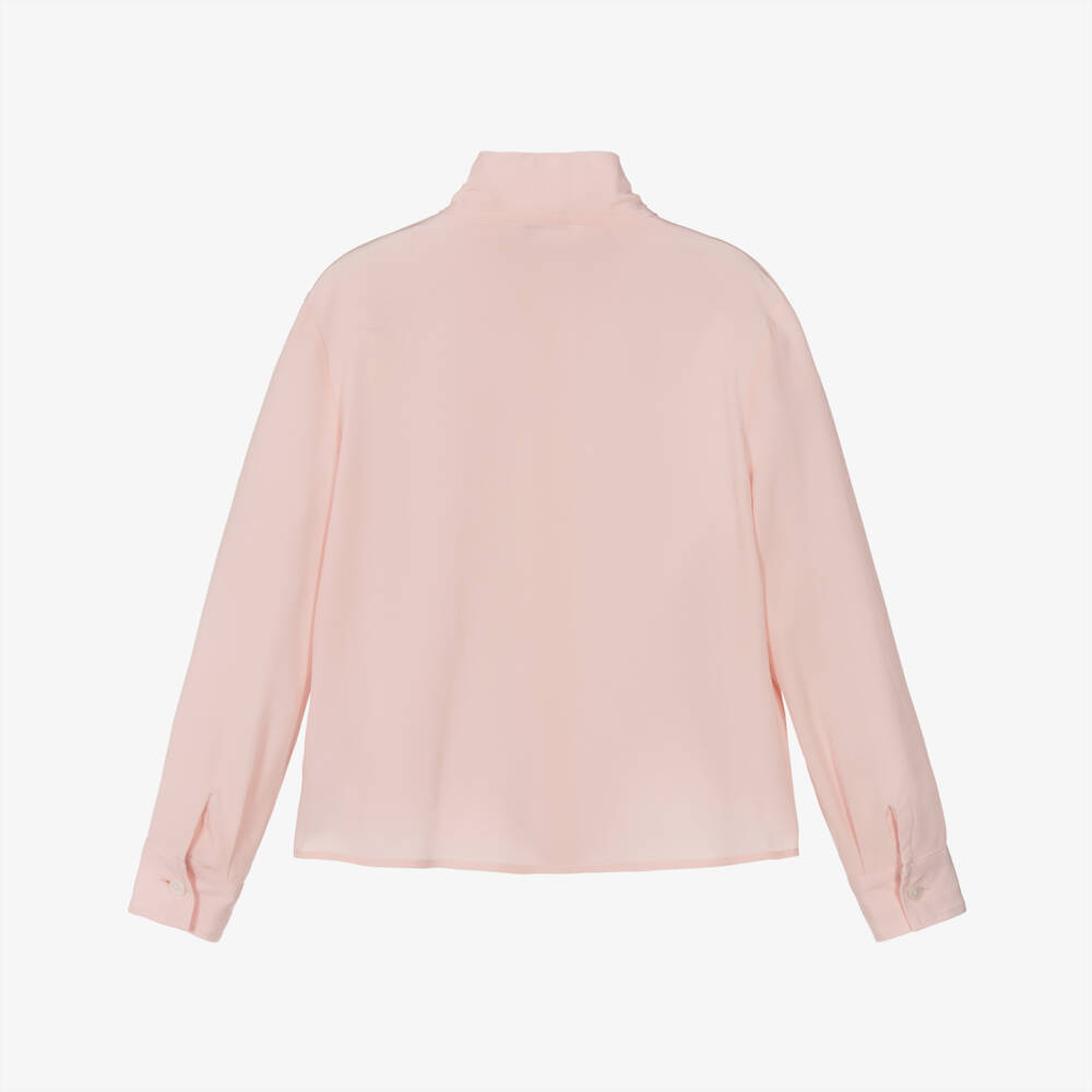 Dolce & Gabbana-Girls Silk Top with Pink Bow | Childrensalon Outlet