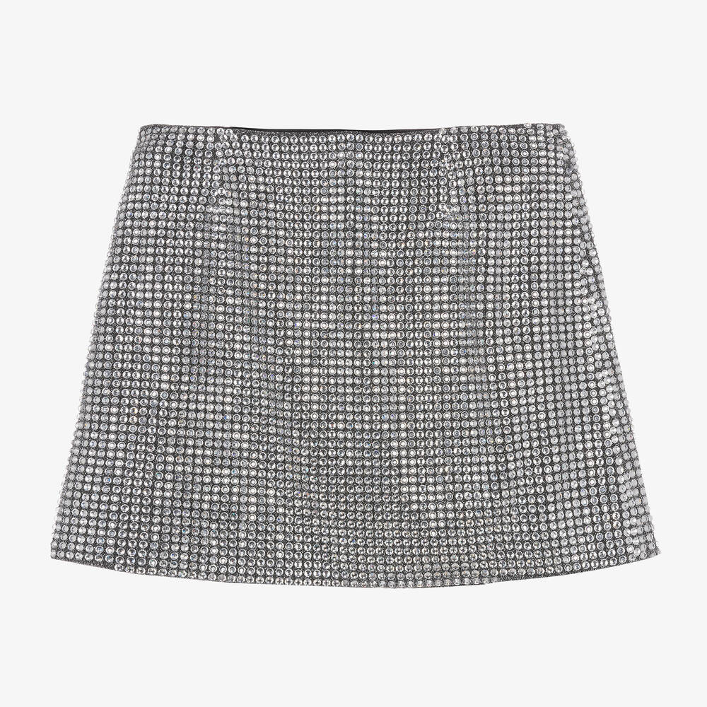 Dolce & Gabbana - Girls Silver Rhinestones Skirt | Childrensalon