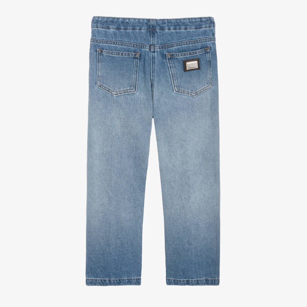 Dolce & Gabbana-بنطلون جينز ناعم أزرق للبنات | Childrensalon Outlet