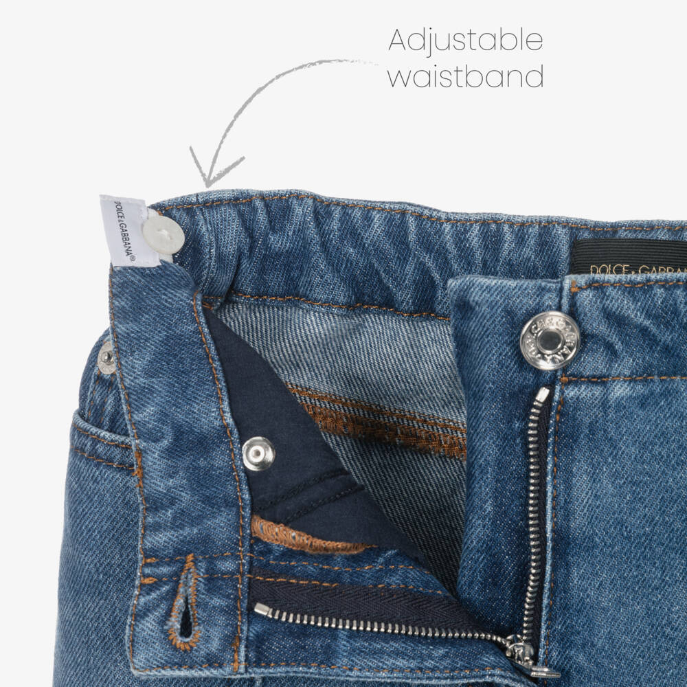 Dolce & Gabbana-بنطلون جينز ناعم أزرق للبنات | Childrensalon Outlet