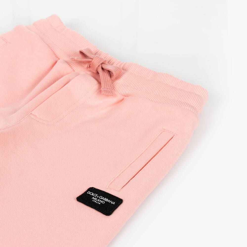 Dolce & Gabbana-Girls Soft Pink Cotton Trousers | Childrensalon Outlet